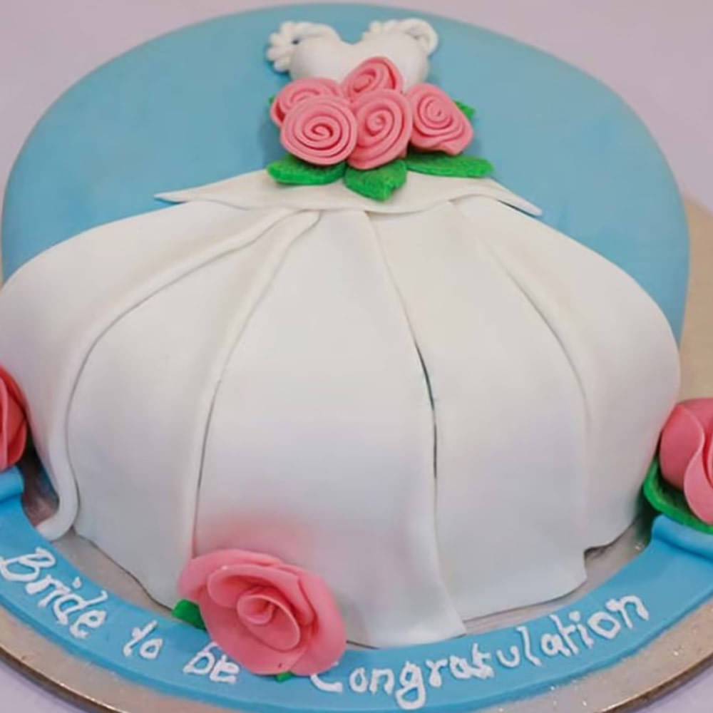 Designer Fondant Cake For Beautiful Bride To Be