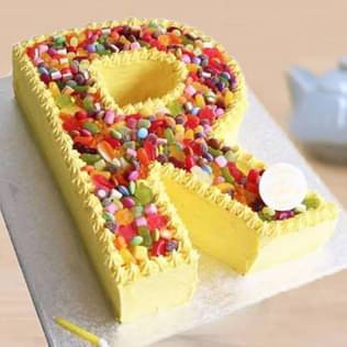 Alphabet R Candy Cake