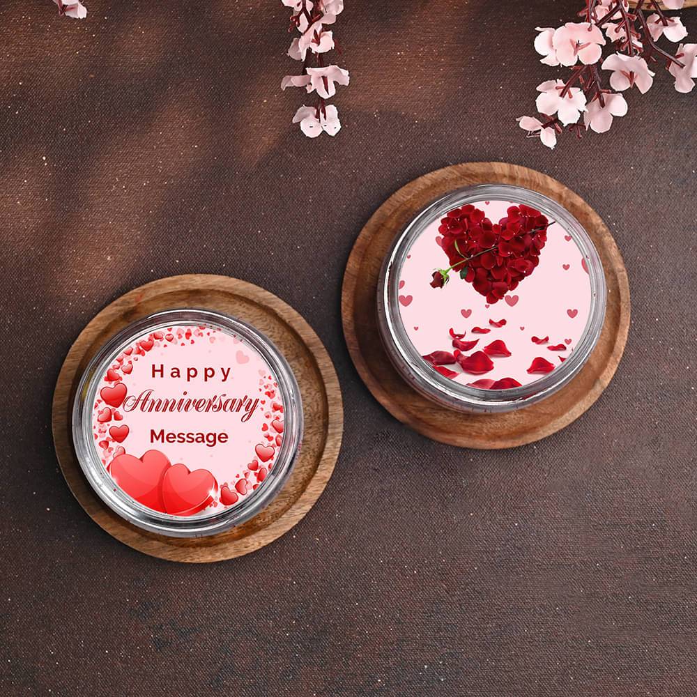 Romantic Red Velvet Anniversary Photo Jar Cakes