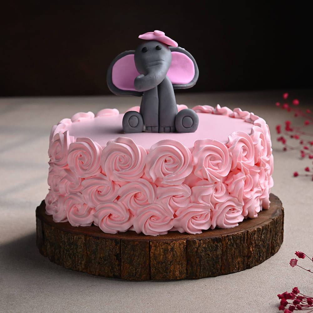 Charming Rosette Elephant Cake