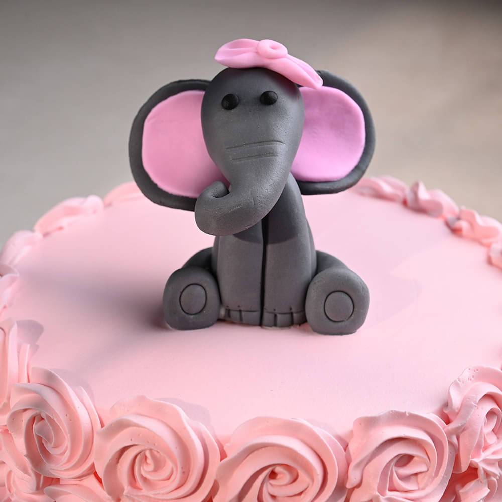 Charming Rosette Elephant Cake
