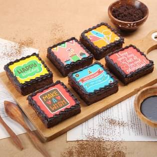 Set of Six Personalised Choco Brownies
