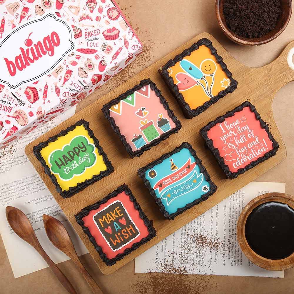 Set of Six Personalised Choco Brownies