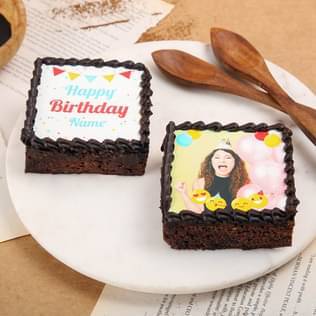 Set Of Two Personalised Chocolate Birthday Brownies