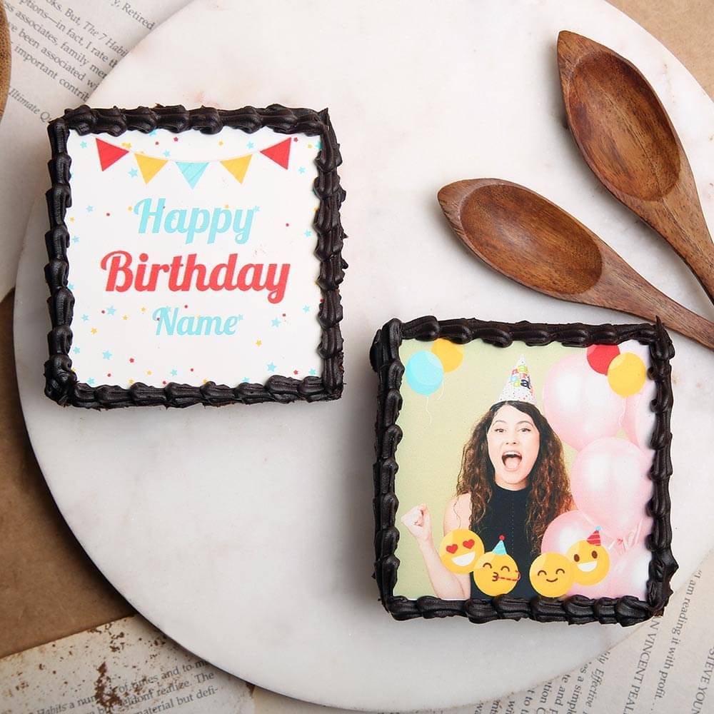 Set Of Two Personalised Chocolate Birthday Brownies