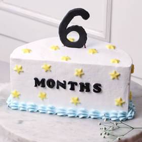 Halfway Milestone Vanilla Cake