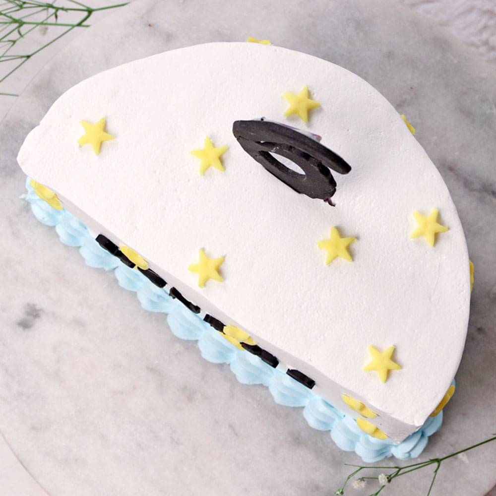 Halfway Milestone Vanilla Cake