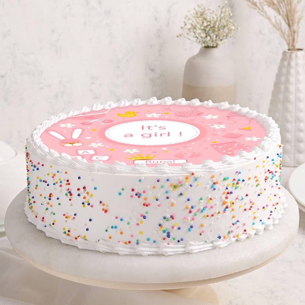 Baby Girl Shower Cake