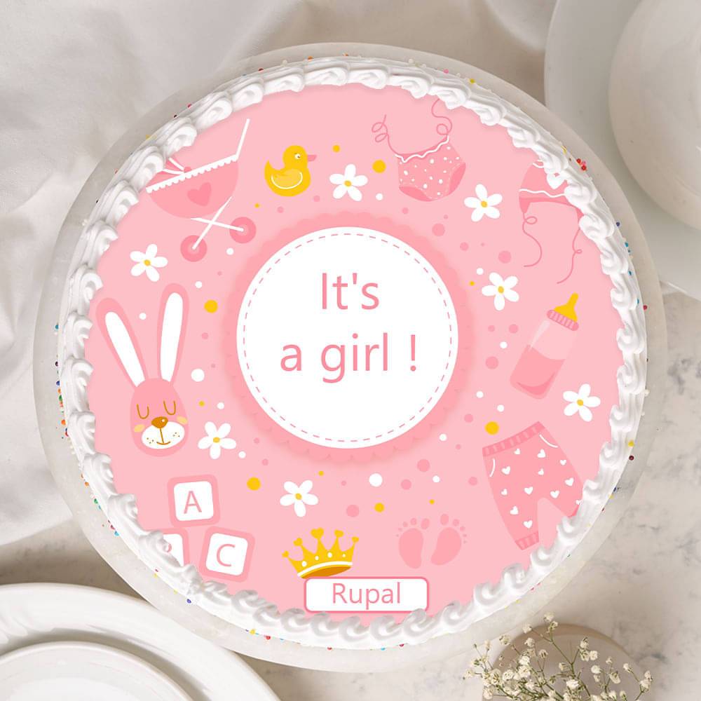 Baby Girl Shower Cake