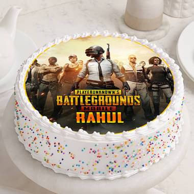 PUBG Game Birthday Photo Cake
