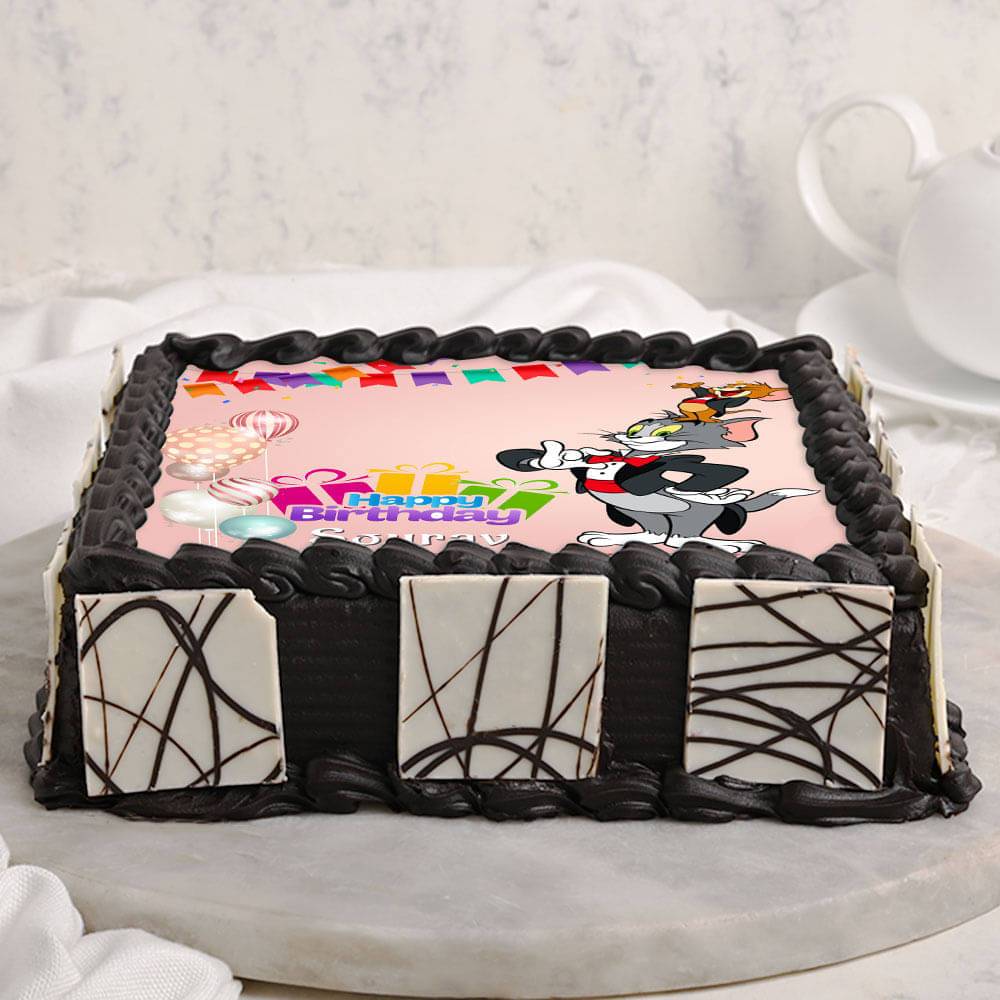 Tom N Jerry Cartoon Birthday Cake