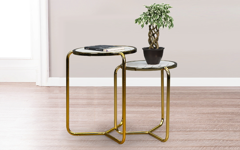 Royaloak Marble Verso Nesting Side Tables - Set of 2