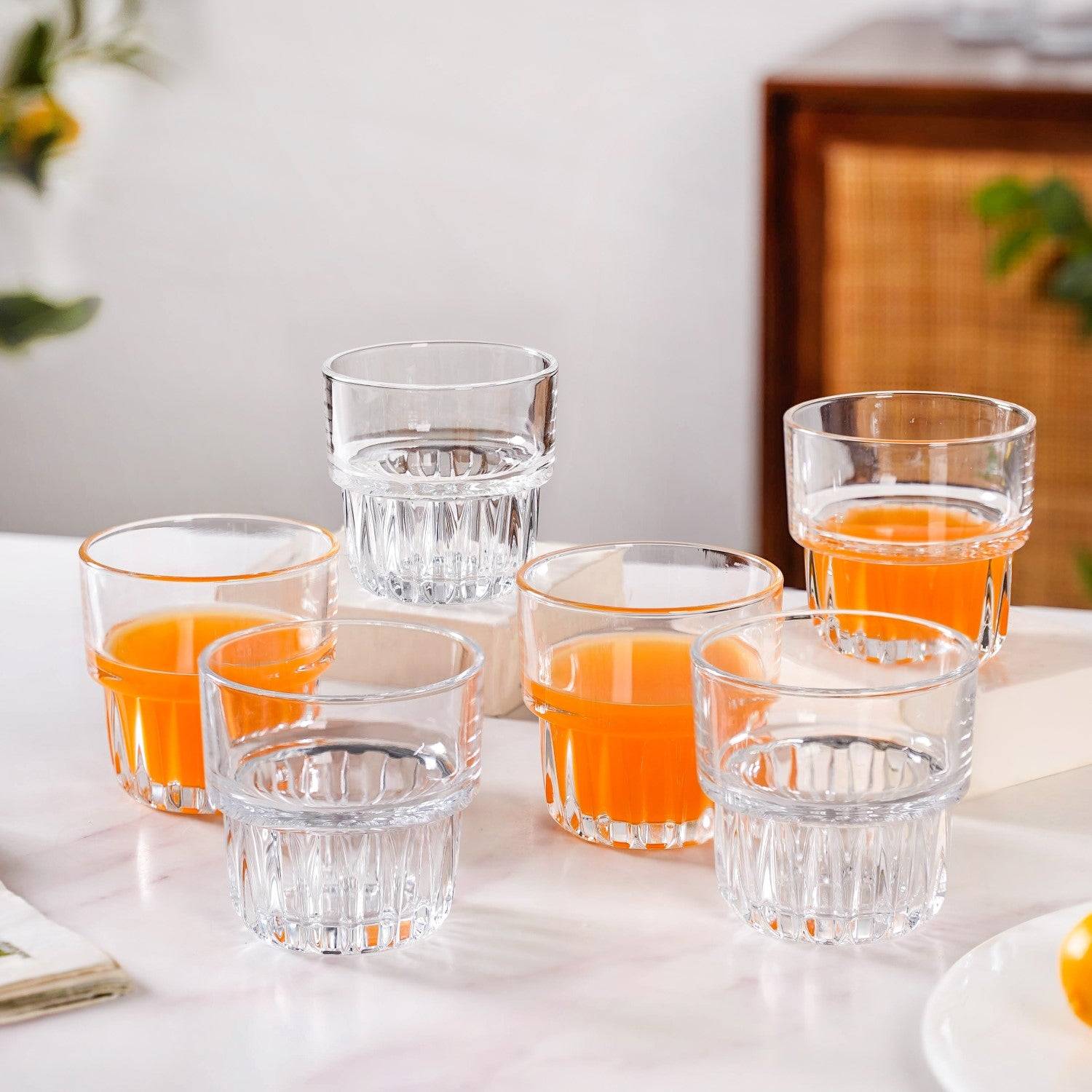 Small Stackable Juice Glass Set Of 6 250ml buy only at ₹895