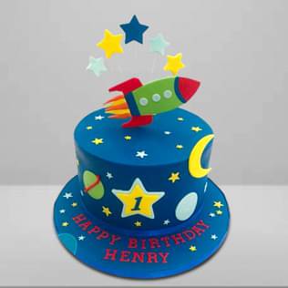 Stars and Rocket Space Cake