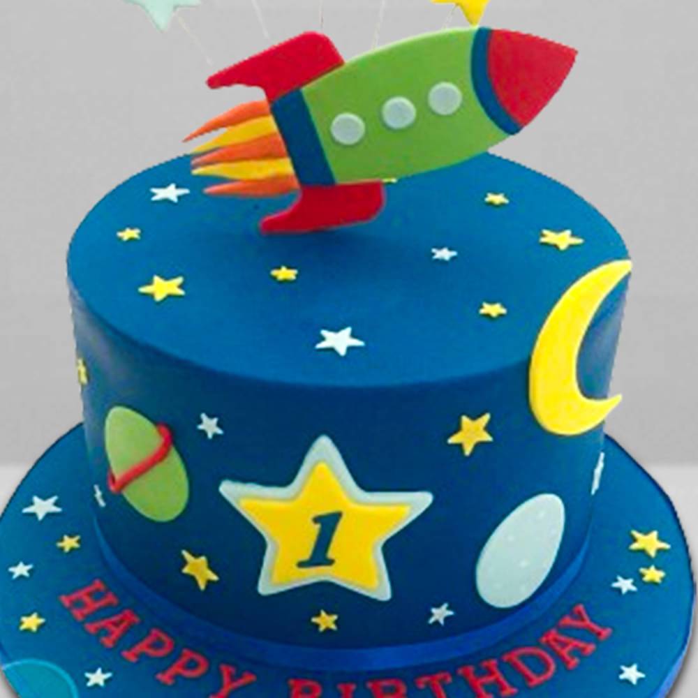 Stars and Rocket Space Cake