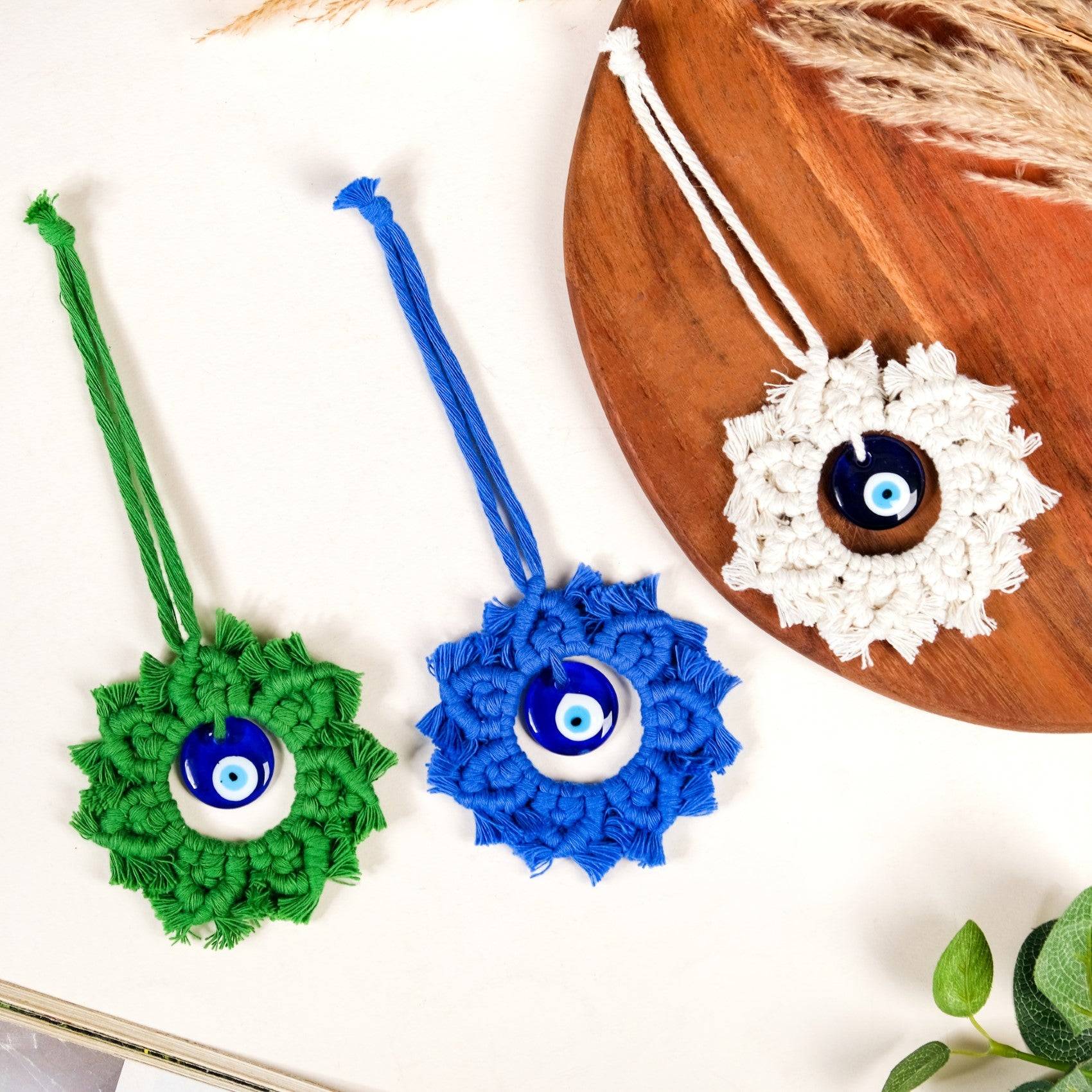 Bohemian Macrame Evil Eye Wall Hanging Set Of 3