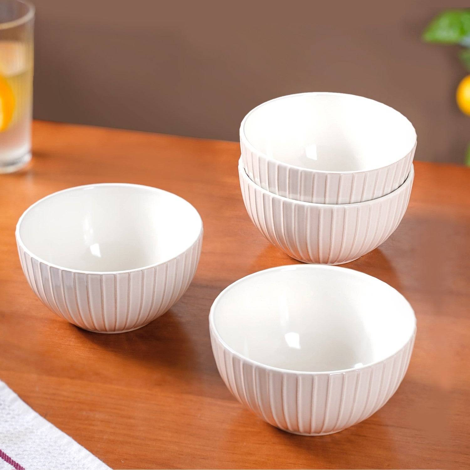 Costola Ceramic Serving Bowl Set Of 4 Off White 650ml buy only at ₹995