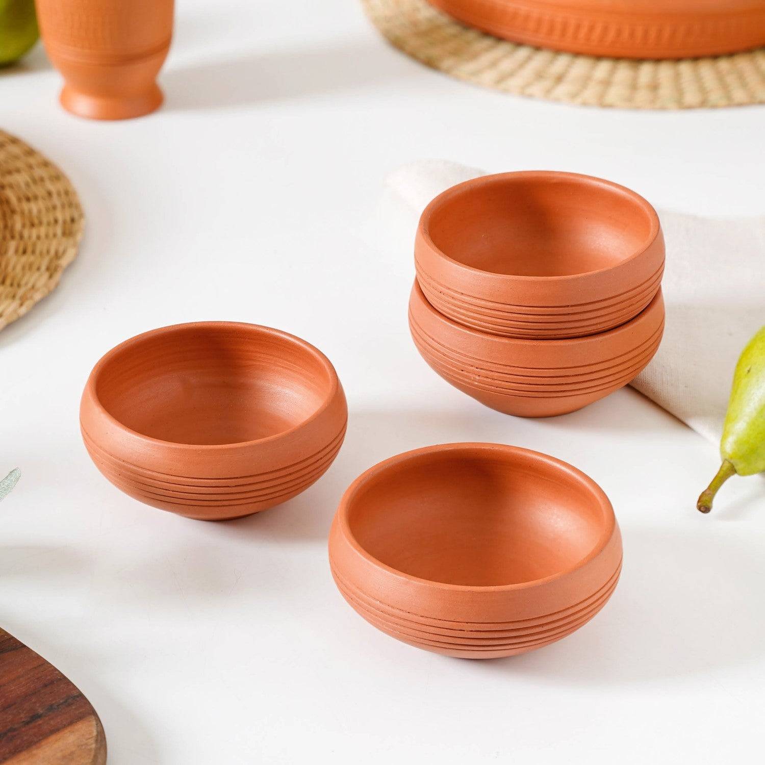 Ring Engraved Terracotta Dessert Bowls Set Of 4 250ml buy only at ₹890