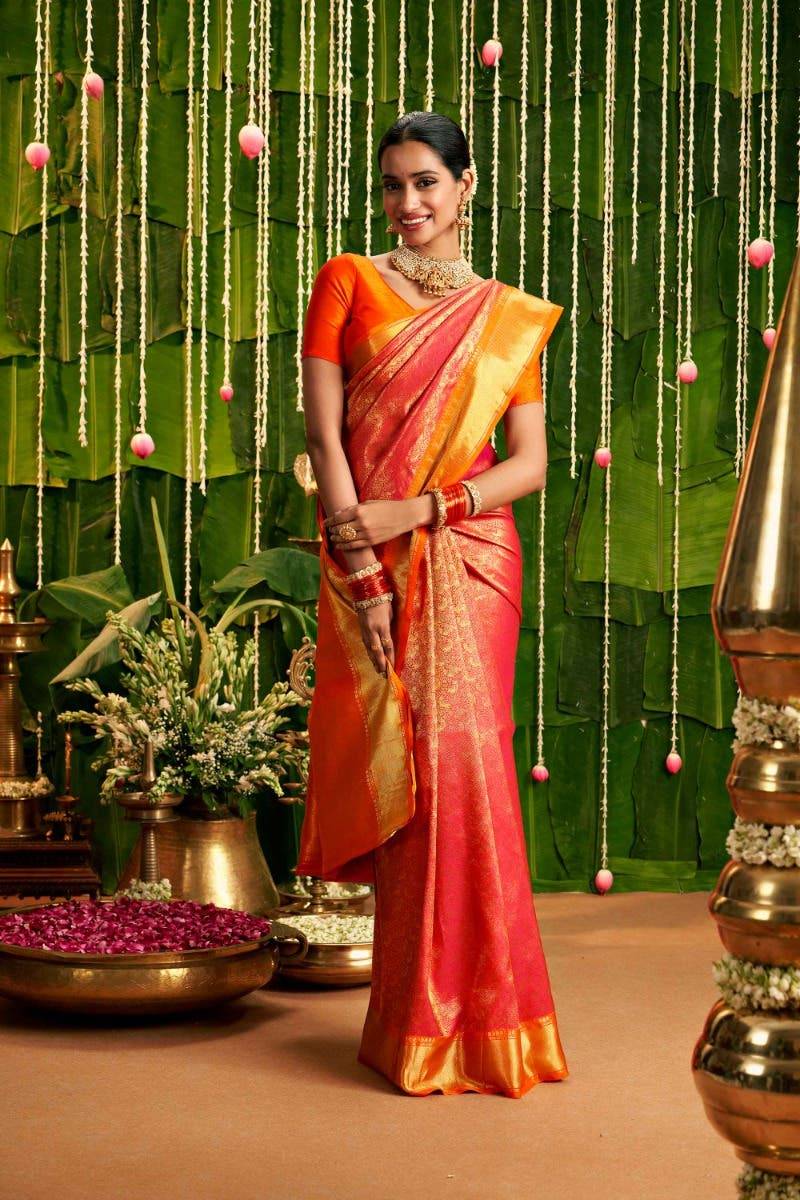 Sundiri-Pink Kanchipuram Silk Saree Buy at ₹19999