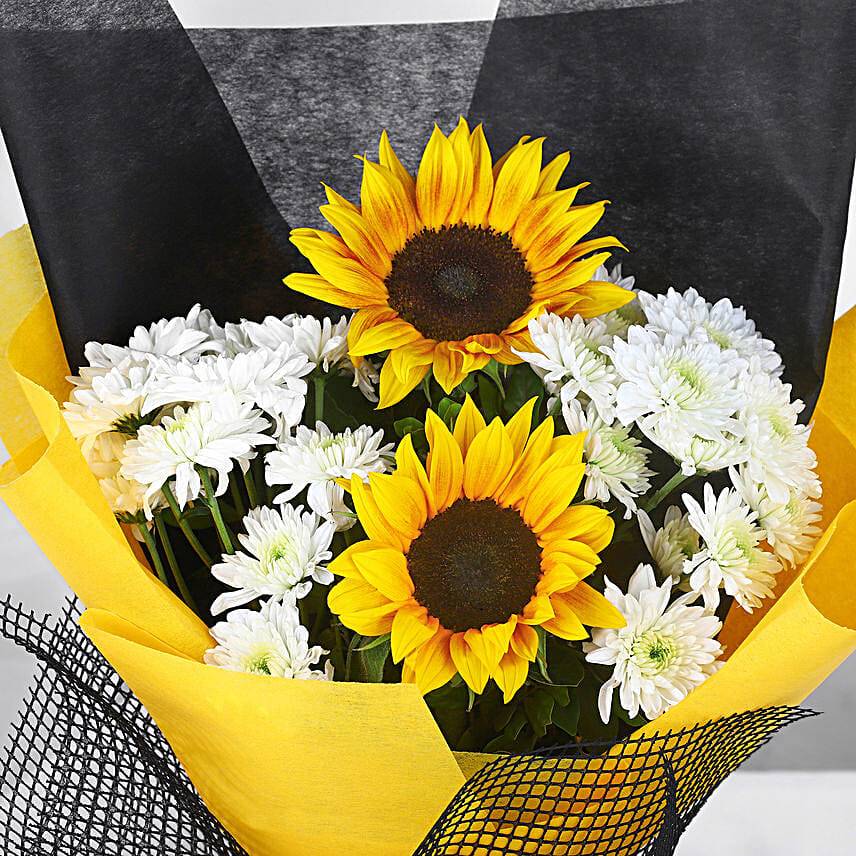 Sunflower and Daisy Radiance Bouquet