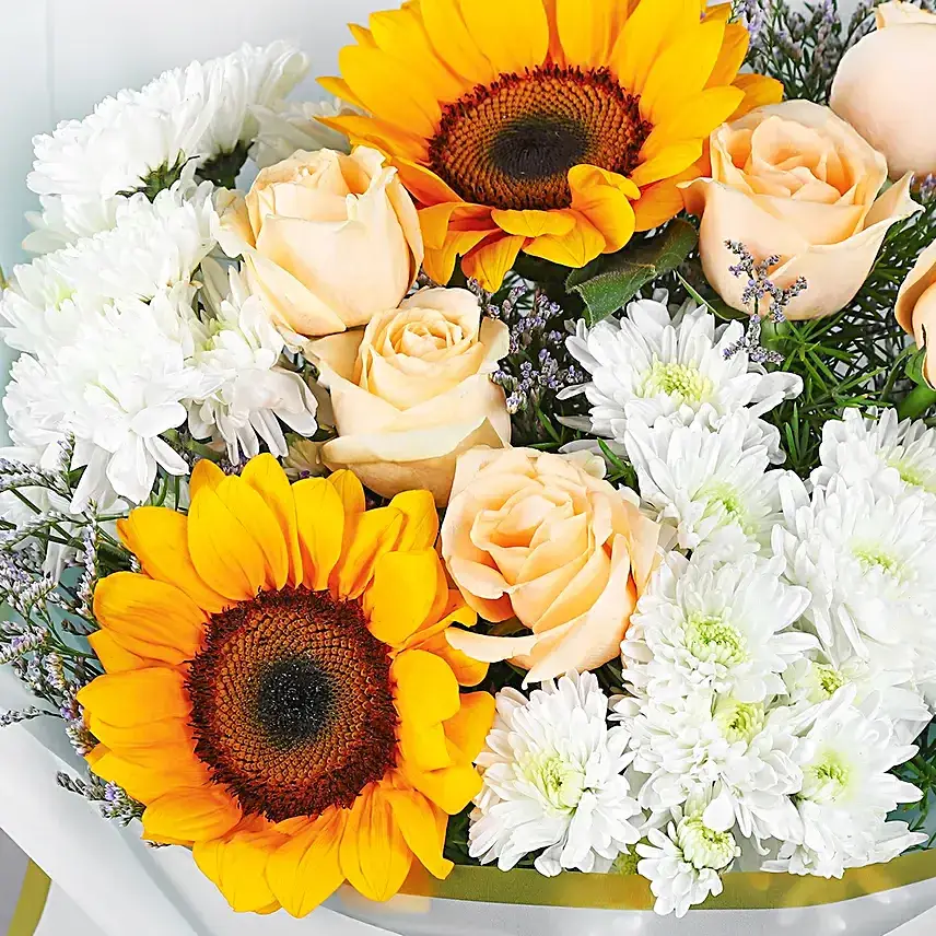 Sunflower & Peachy Rose Charm