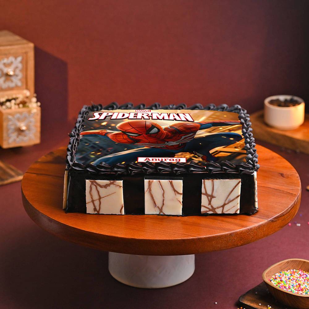 Super Spiderman Photo Cake