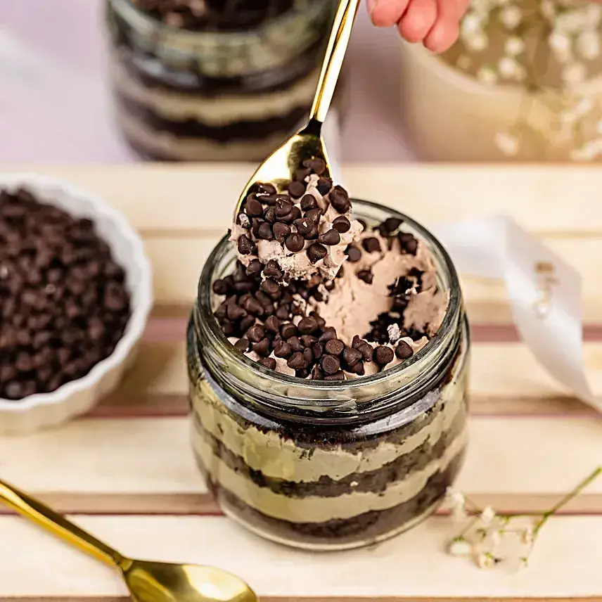 Sweet Choco Chip Cream Cake Jar Set of 2