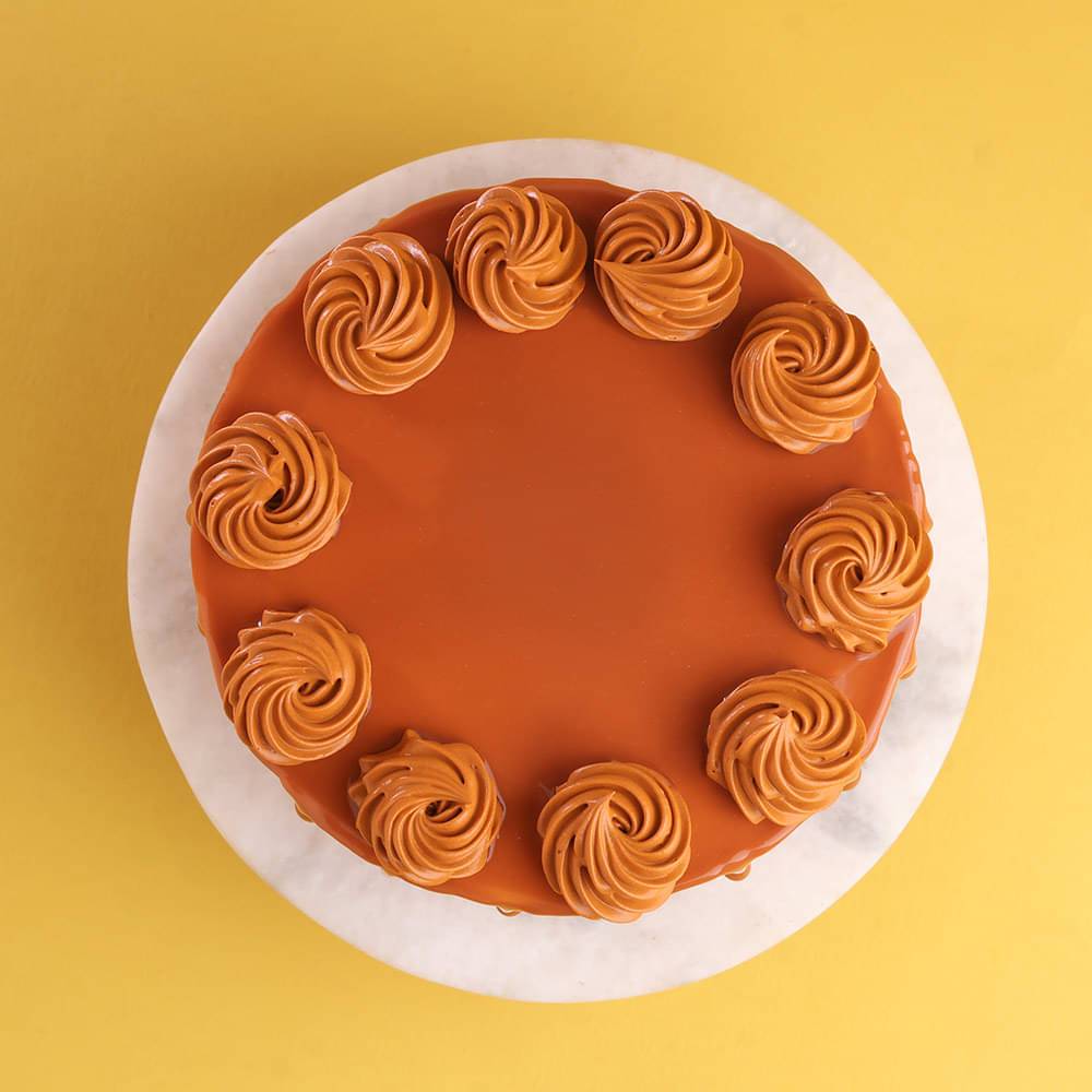 Swirly Butterscotch Drip Cake