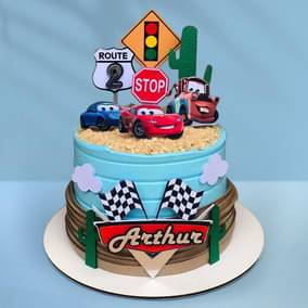 Racing Wheels Theme Cake