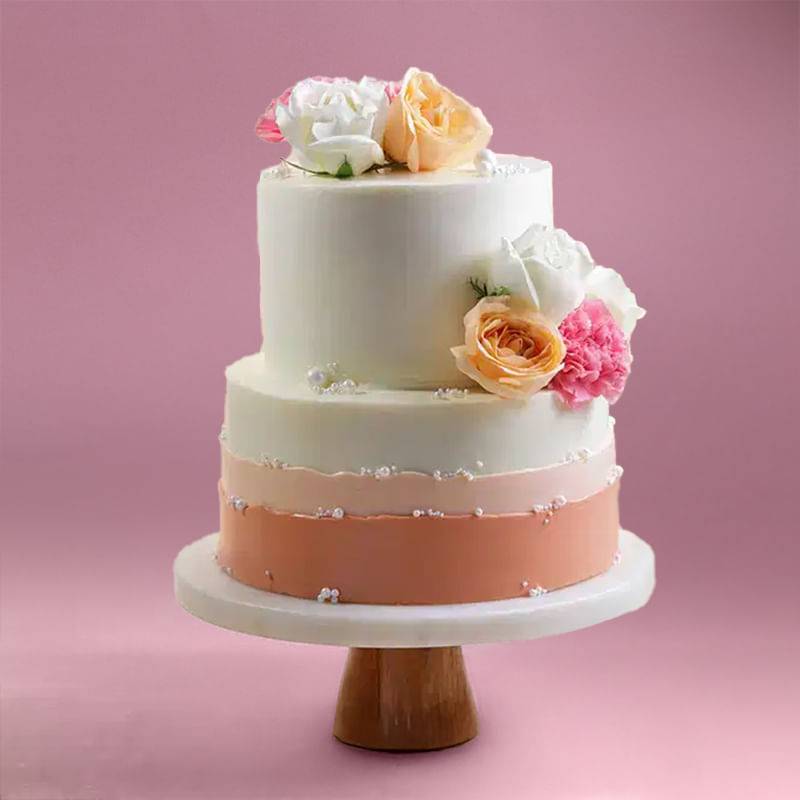 Ombre Petals N Pearls Cake