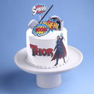 Thor Smashing Avengers Cake