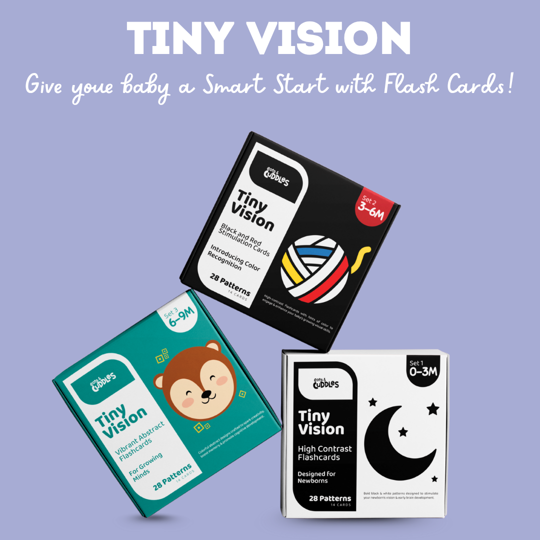 Cots and Cuddles High Contrast Tiny Vision Flashcards for Kids Age 0 - 9 months Set of 3 Buy @ ₹499