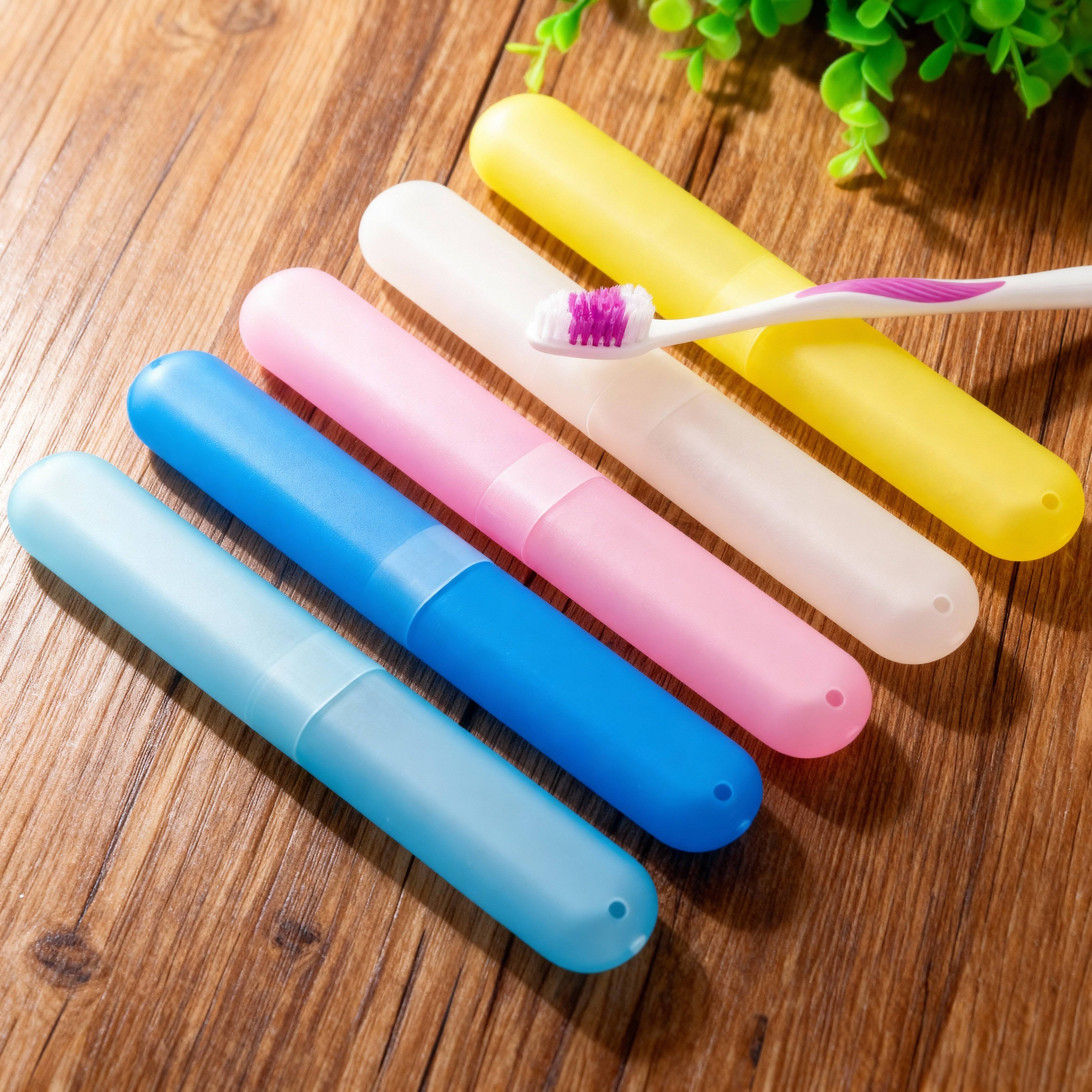 5 Pcs Plastic Toothbrush Cover, Anti Bacterial Toothbrush Case Box, Portable Toothbrush Container For Travel (Random color) Buy @ ₹79