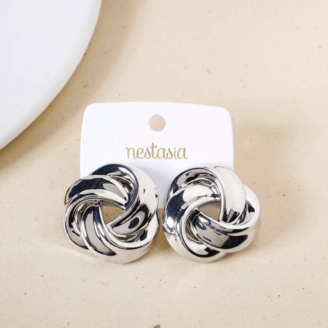 Triquetra Trinity Knot Silver Earrings