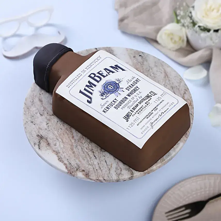 Whiskey Bottle Truffle Cream Cake: 1 Kg