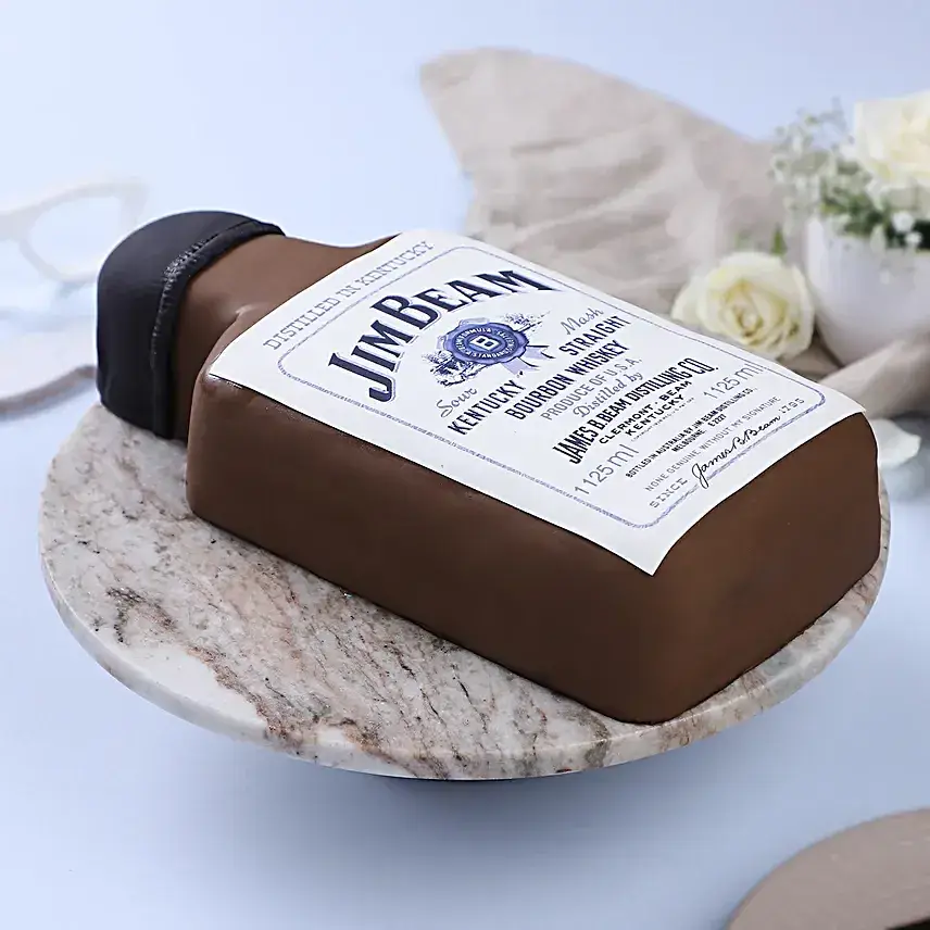 Whiskey Bottle Truffle Cream Cake: 1 Kg