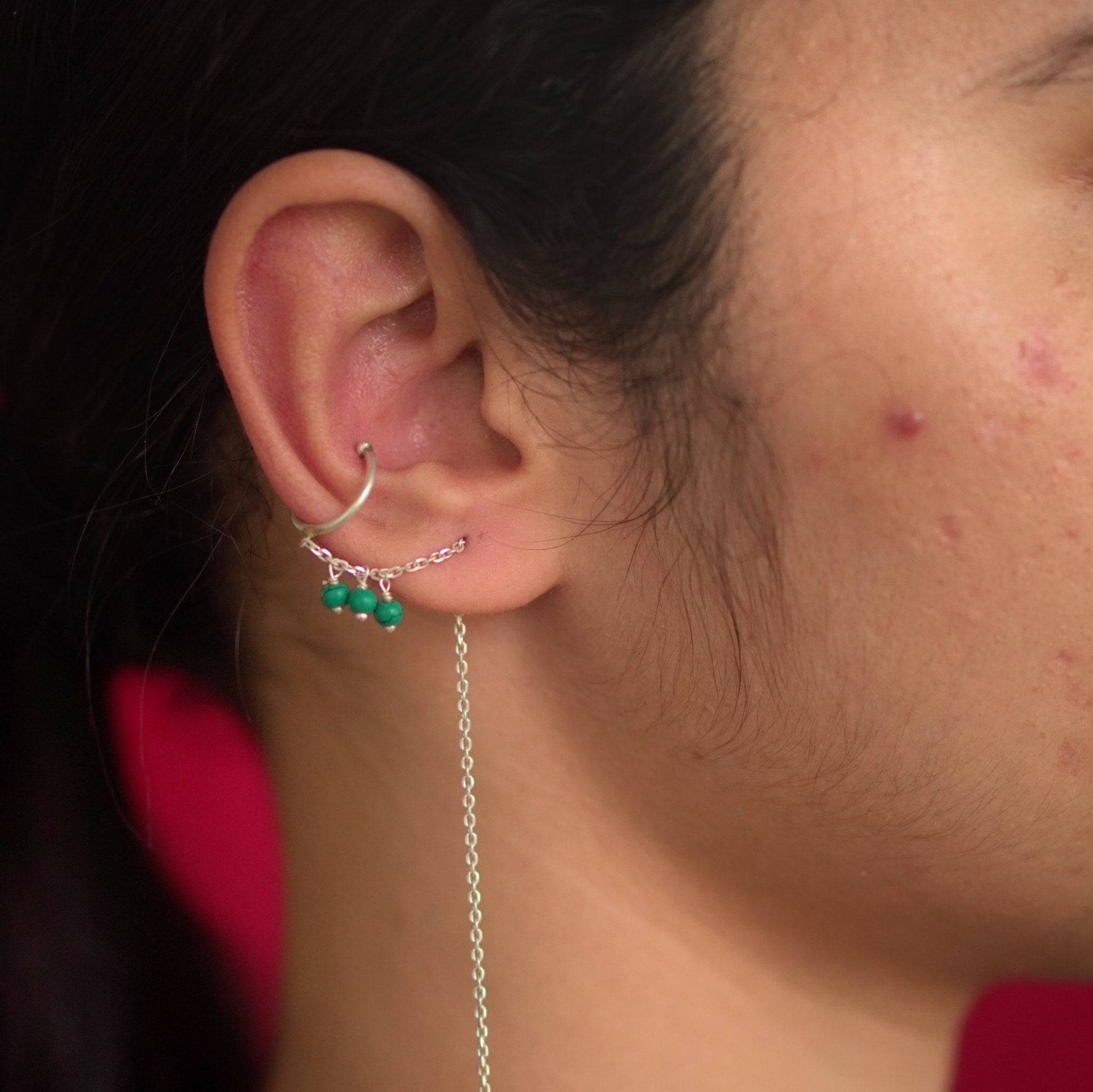 Turquiose Earclip Sui Dhaaga