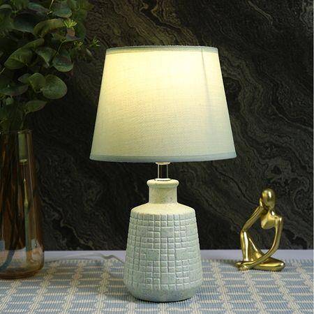 Textured Elegance Table Lamp Green Base