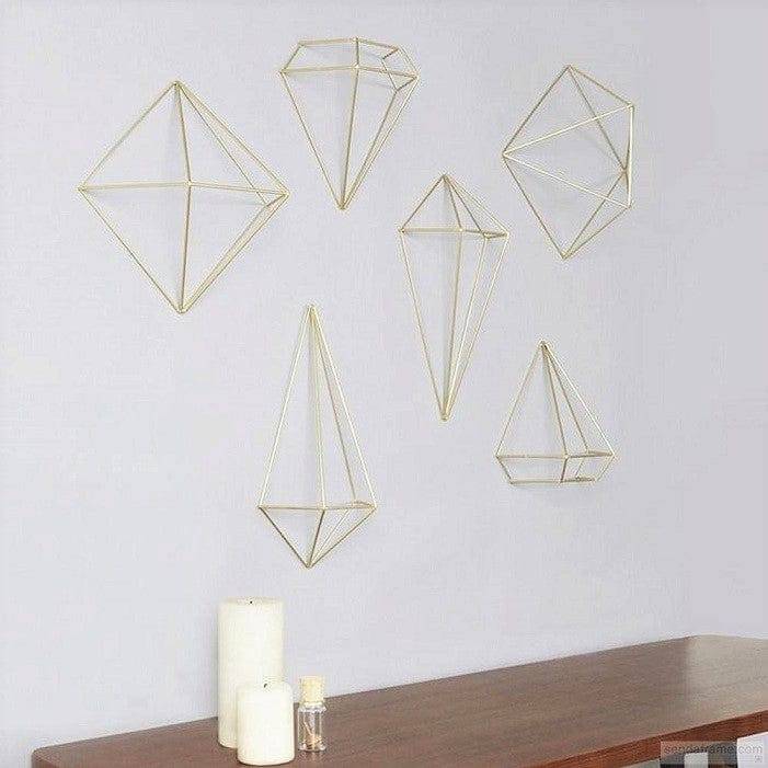 Prisma Wall Decor, Set of 6 - Brass