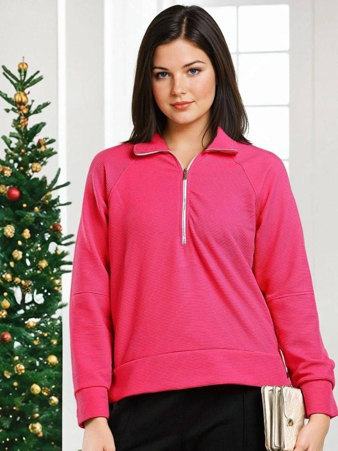Kotty Women Shirt Collar Full Sleeve Sweatshirt