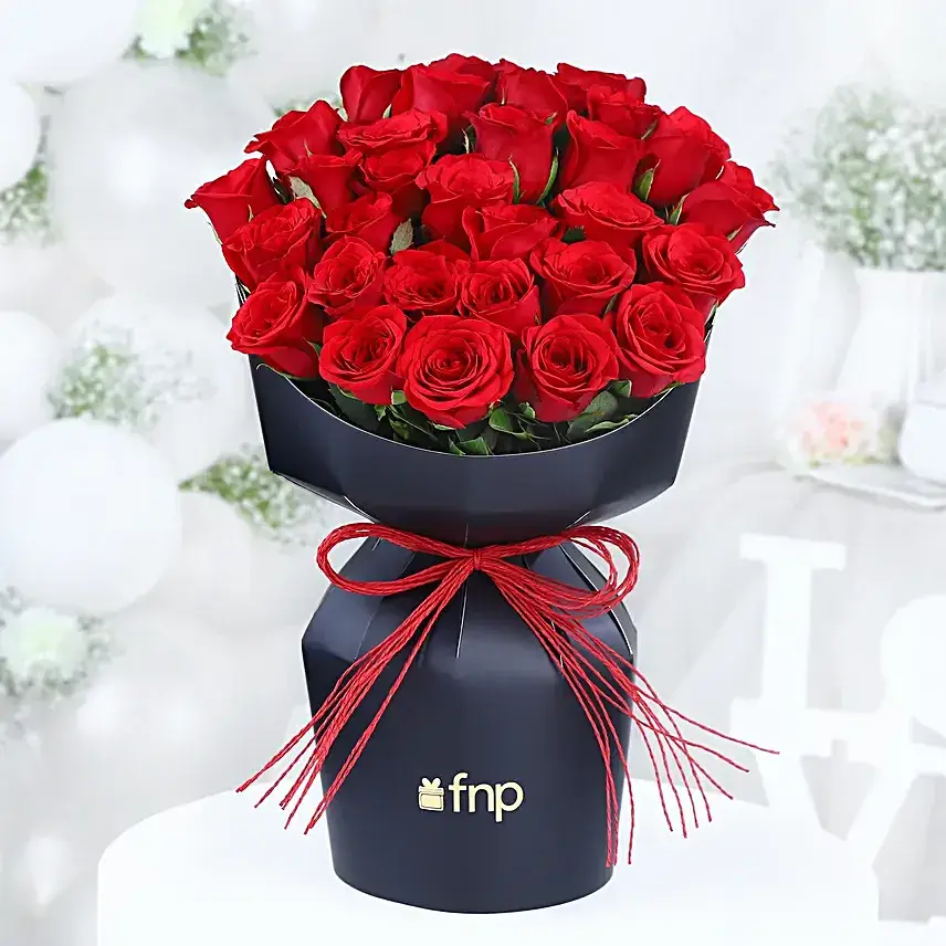 Velvet Whispers of Roses Bouquet