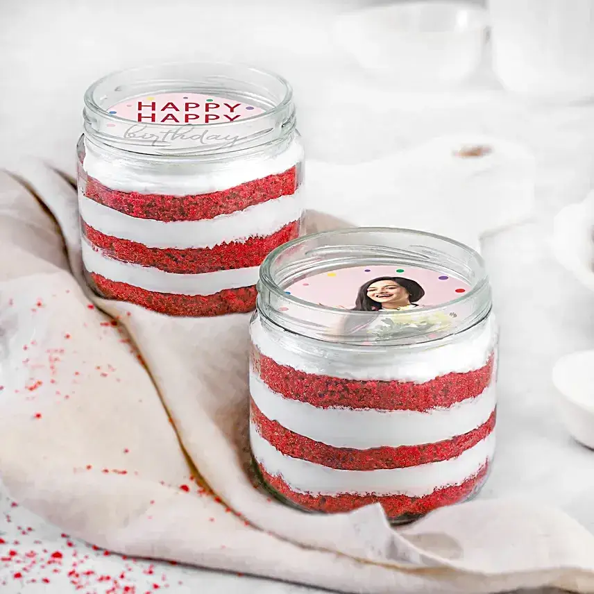 Velvet Moments Personalised Jar Cakes Set of 2
