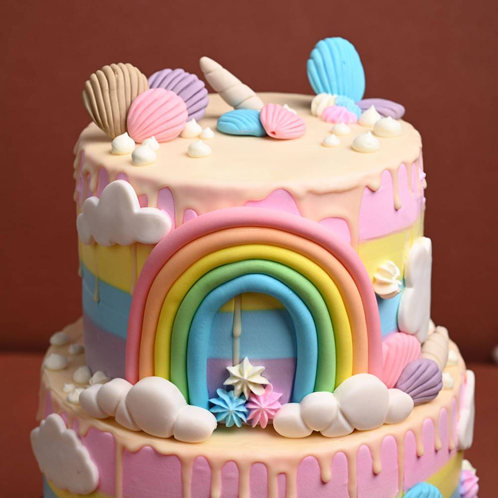 Seashell Rainbow theme Cake