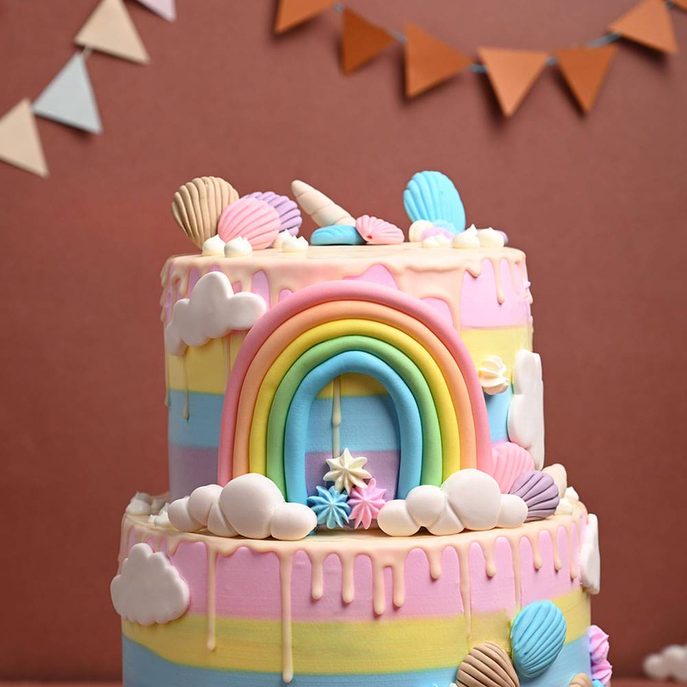 Seashell Rainbow theme Cake