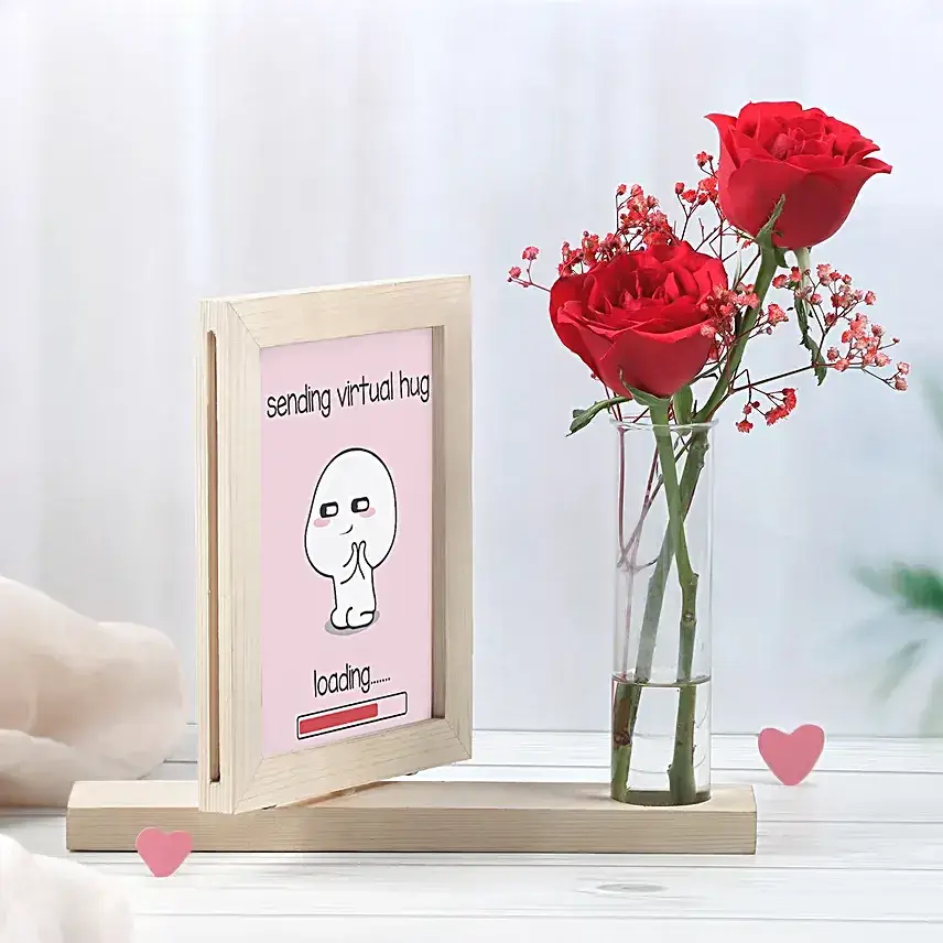 Virtual Hug Personalised Frame | Flowers