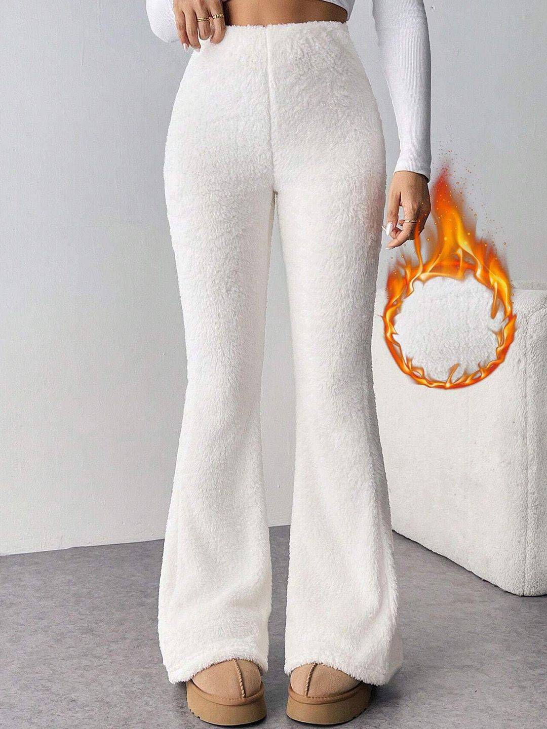 Kotty Women Flared High-Rise Easy Wash Trousers