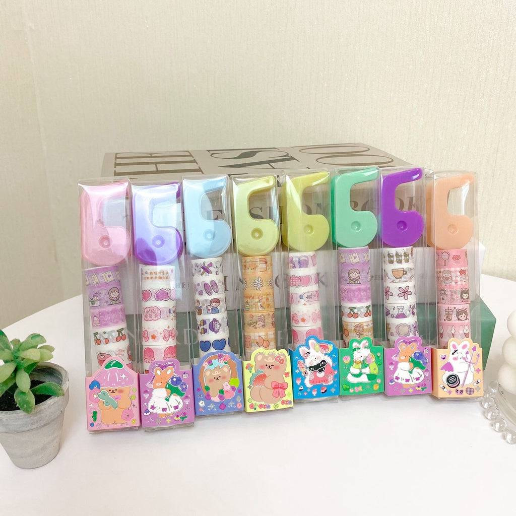 8 Washi Sticker Tape Rolls with Dispenser for ArtCraft Buy @ ₹129
