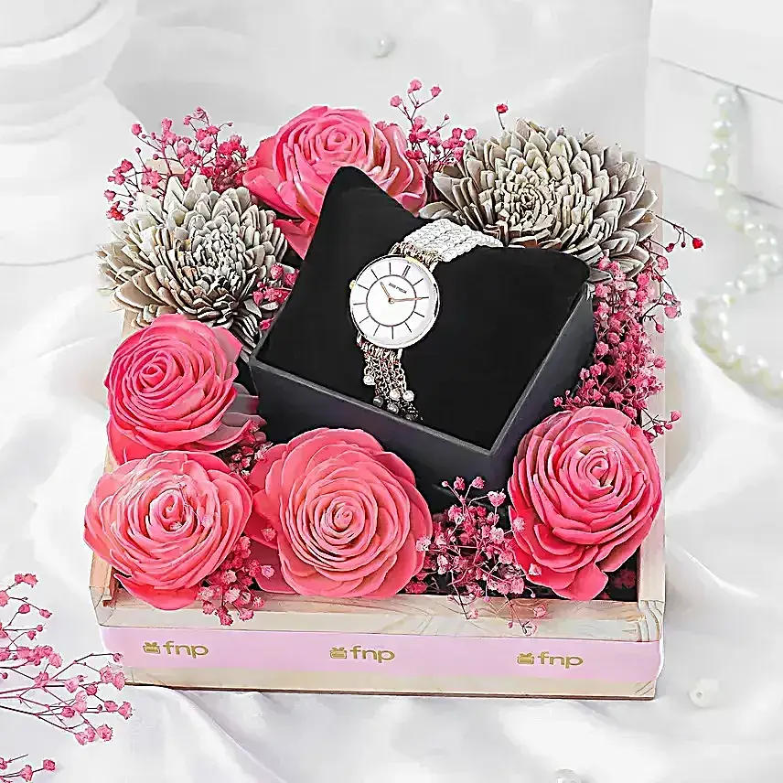 Watch N Blooms Gift Tray