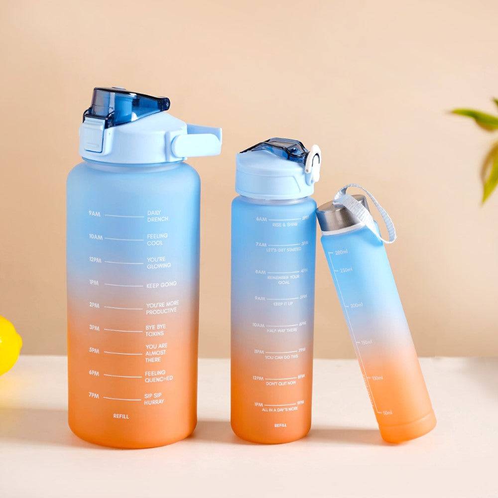 Motivational Water Bottles Set of 3 Blue Orange buy only at ₹790