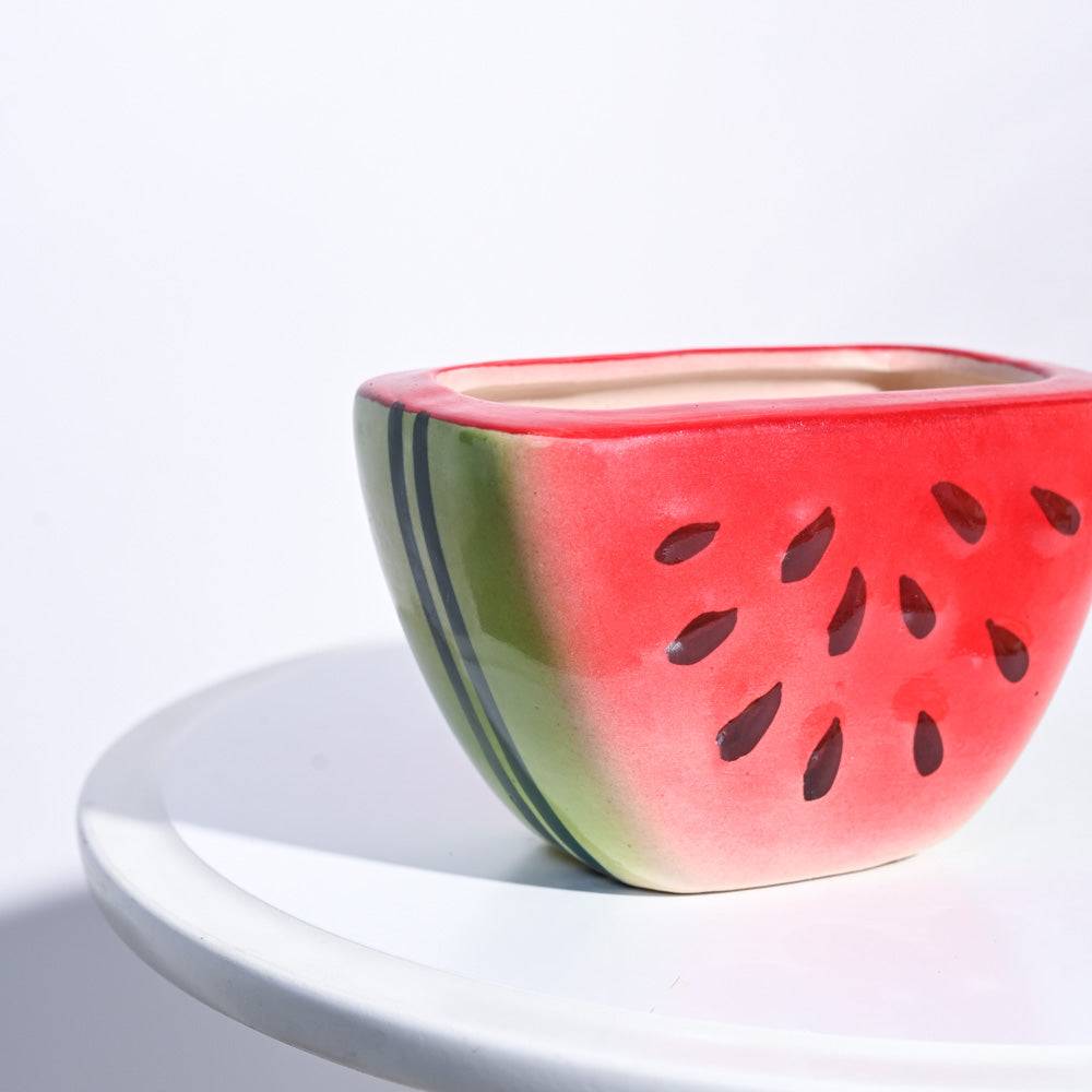 Watermelon Ceramic Planter (5.5 Inch Width)